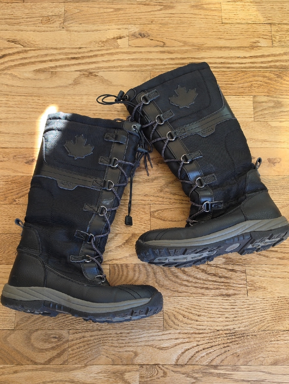 (7.5) (38) Black Lace-Up Insulated Winter Boots Waterproof Classic Snow Outdoors